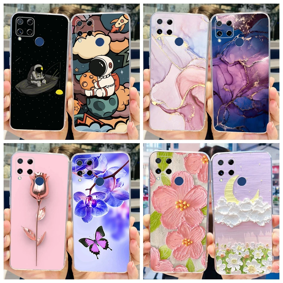 Fashion Marble Butterfly Flower Soft TPU Phone Case Silicone Cover