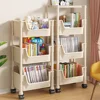 Children's Bookcases Rack Furniture With Wheels Removable Small Bookshelves With Wheels Cart Home Toy Storage Reading Shelves 4