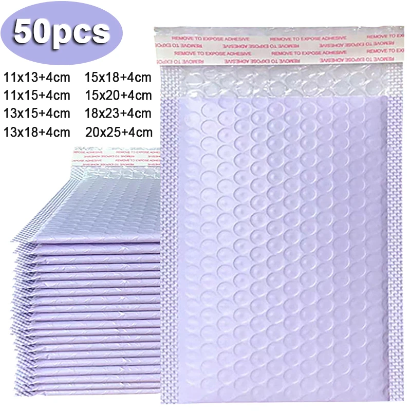 50 PCS Purple Bubble Mailers Bubble Padded Mailing Envelopes Mailer
