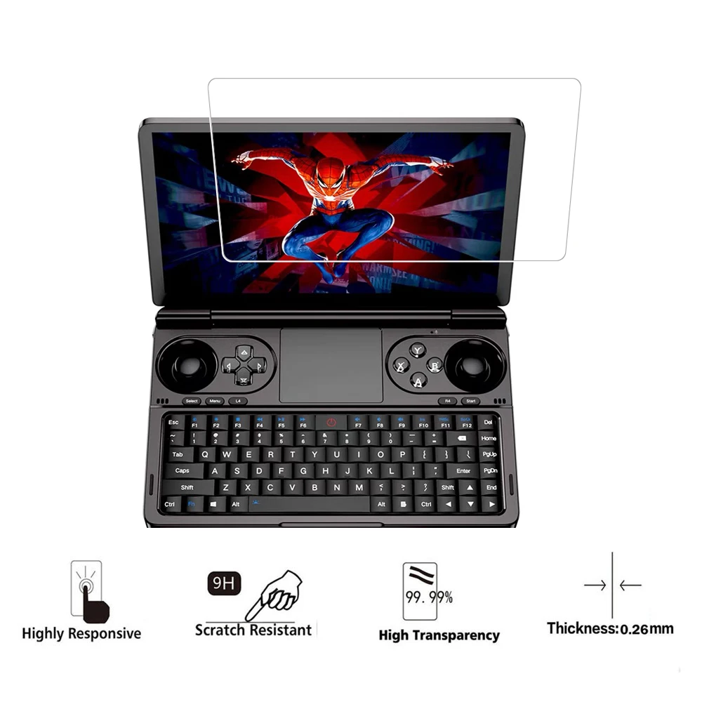 9H Hardness Tempered Glass Protective Film Screen Protector Compatible with GPD WIN Mini 2024 Handheld GamePad Tablet 3