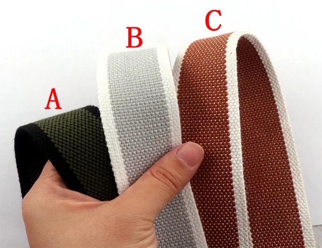 Stripes Ribbon Cotton Stripes Webbing, 1.5 Inch 38mm Woven Tape Bag Strap  Webbing for Belt/backpack/pet Leash Making 