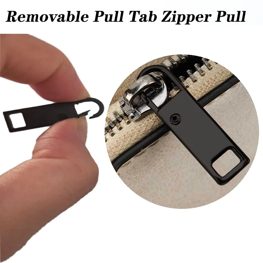 지퍼 풀 교체용 금속 지퍼 손잡이, 고정 장치, 지퍼 탭 수리, 신발 수하물 가방 재킷, 4 개