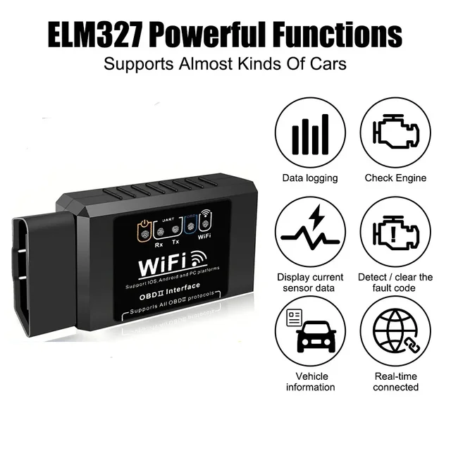 Popular ELM327 WiFi OBD2 Code Reader Scanner V1.5 Car Diagnostic Tools Car Fault Detector For Android/IOS/PC 2