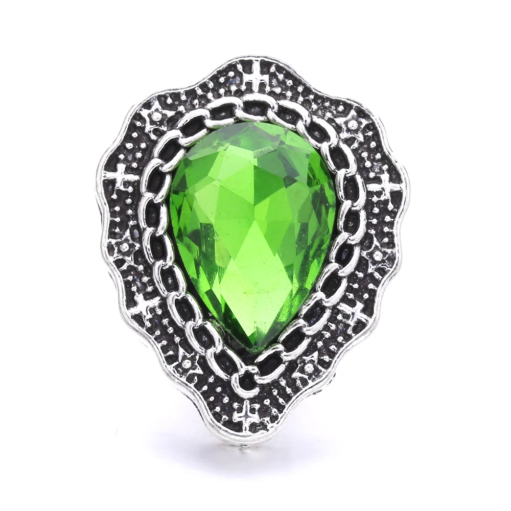 20PCS Colorful Crystal Water Drop 18mm Metal Snap Buttons Fit DIY Snap Button Bracelet Necklace Jewelry