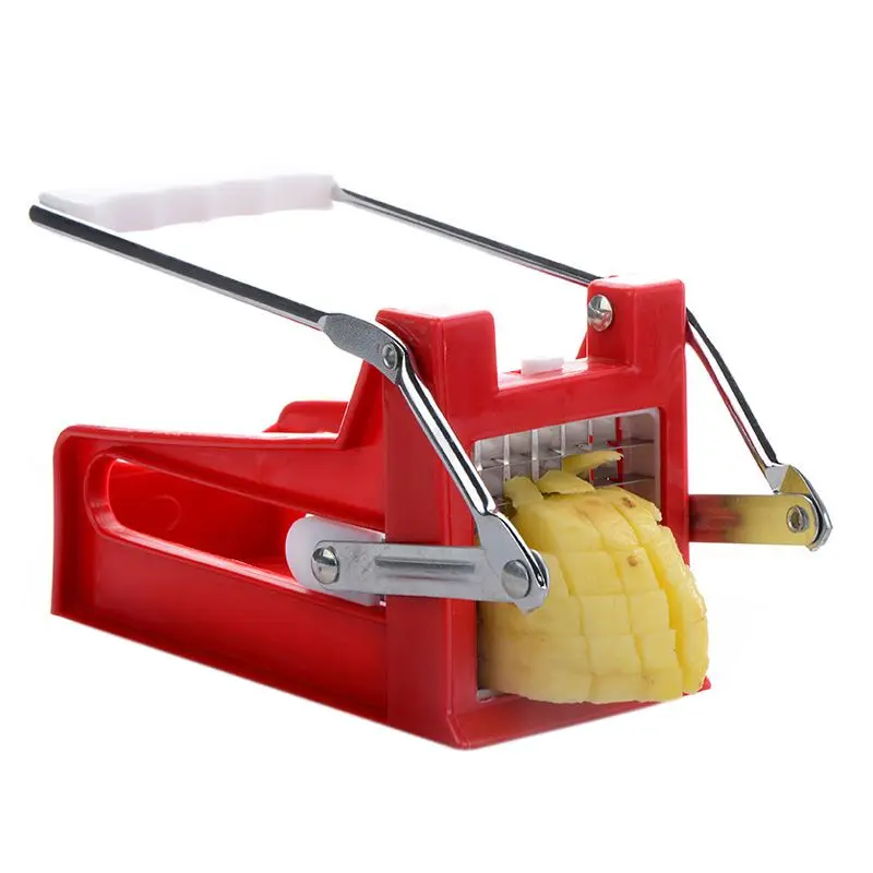 

Stainless Steel French Fry Cutter Potato Vegetable Cutters 2 Blades, Red