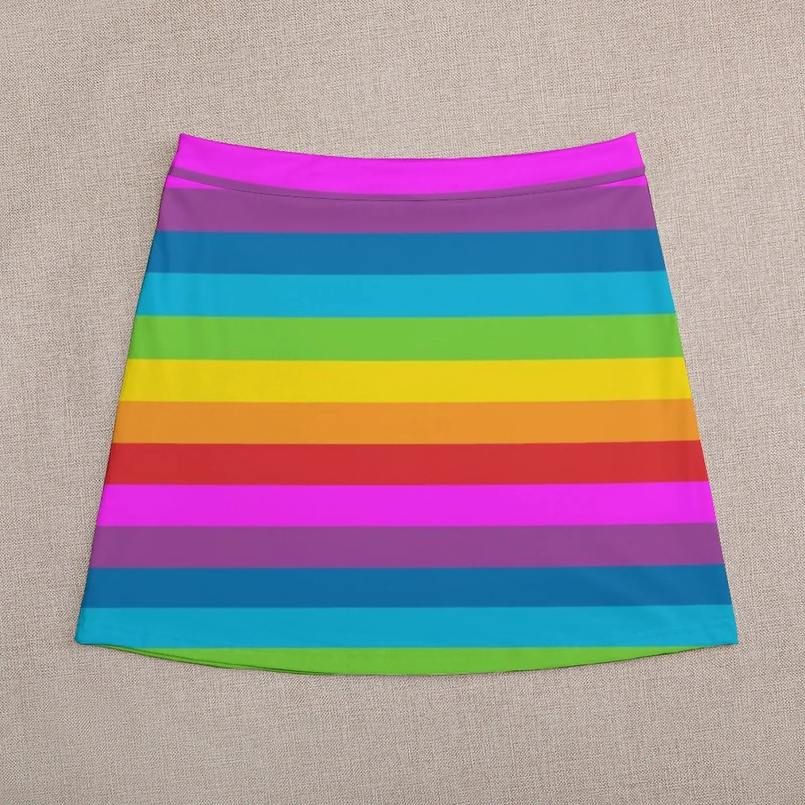 Rainbow Stripes Mini Skirt fairy core luxury clothes women mini skirt Women's summer skirts