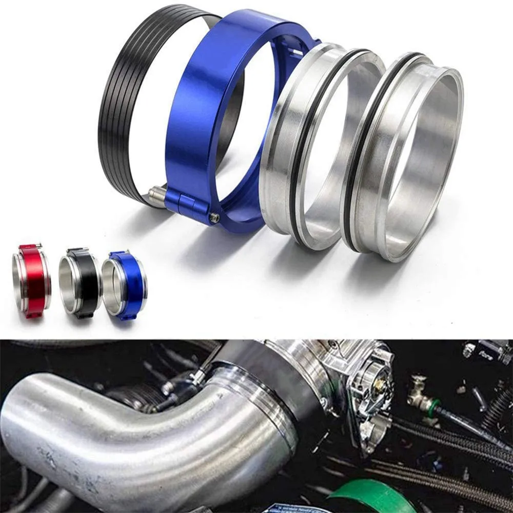 

High quality Exhaust V-band Clamp Quick Release HD Clamp Aluminium For Turbo / Intercooler Pipe Black/Red/Blue