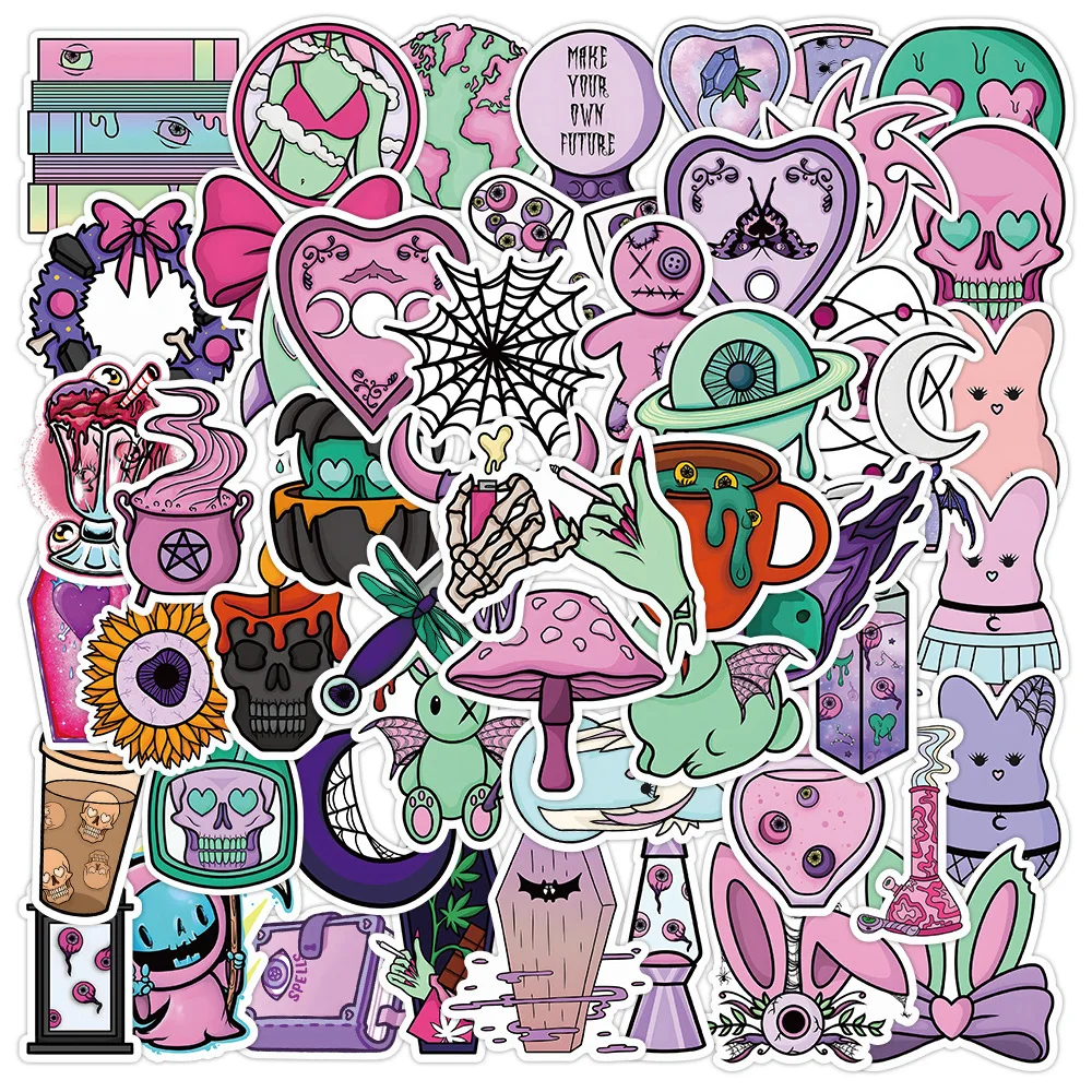 

50pcs new cute Halloween cartoon stickers cycling suitcase water cup stationery stickers planner stickers