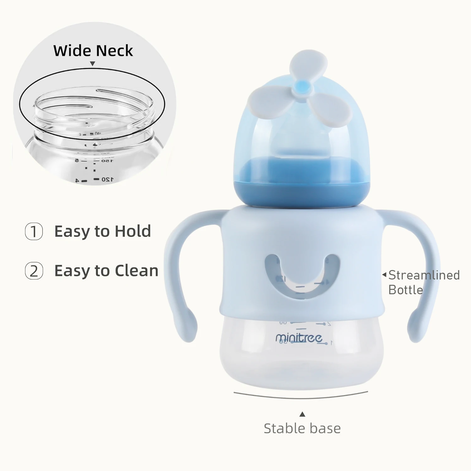 150ml Newborn Baby Bottle Cute Pinwheel Bottle Imitation Breastmilk BPA Free Drop-proof and Leak-proof PP Bottle