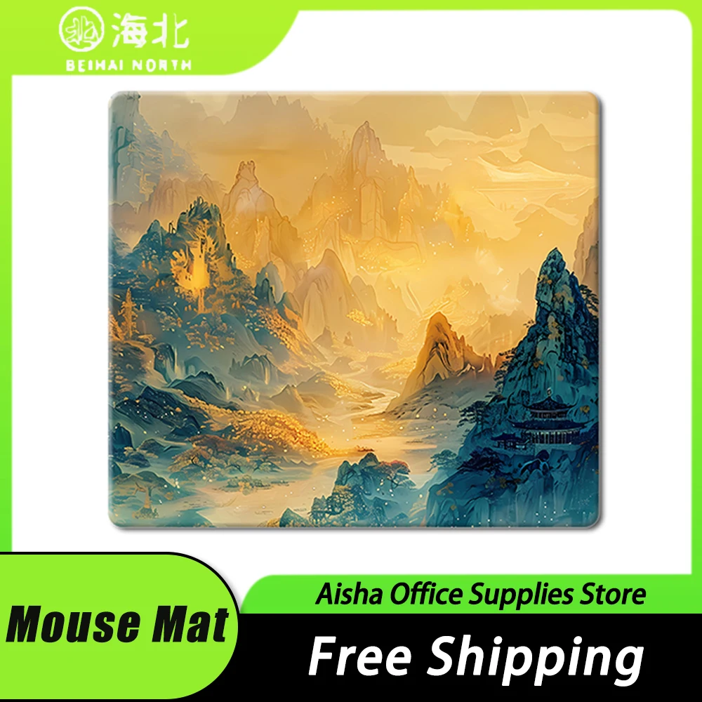 

BEIHAI North Photovoltaic Glass MousePad Silky Silencing Frame Free 9H Tempered Glass Gaming Mousepad FPS Pc Gamer Mousepad Gift