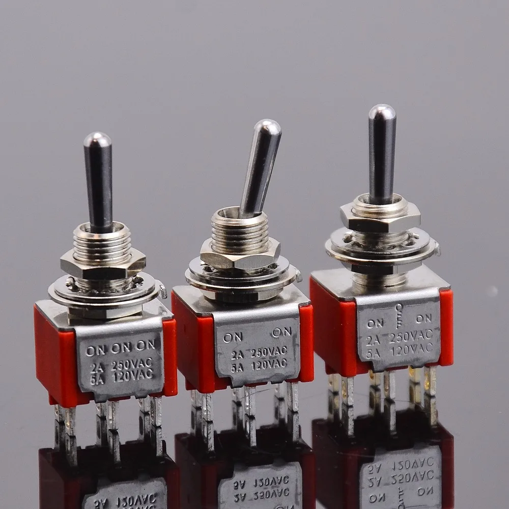 1 Piece ON-ON / ON-OFF-ON / ON-ON-ON DPDT Mini Toggle Switch for Electric Guitar or Bass