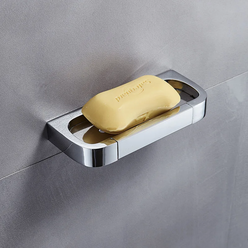 

Brass Chrome-Plated Bathroom Soap Holder Soap Box Hardware Accessories Mounted Bathroom Creative Toilet Hotel Oval Soap Rack