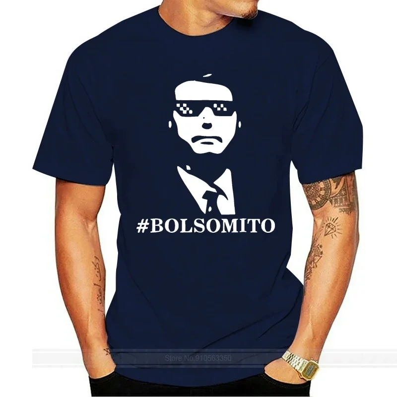 Забавная черная футболка Bolsomito Bolsonaro с изображением президента, Мужская брендовая футболка, мужская летняя хлопковая футболка