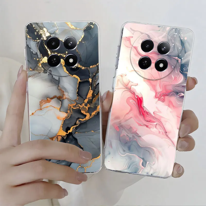 Marble Clear Soft Silicone Phone Case with Cute Cat Design