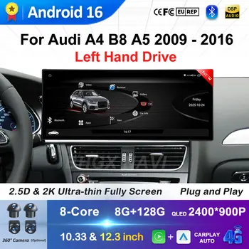 Navigazione GPS con guida a sinistra per Audi A4 B8 A5 2009 2010 2011 2012 2013 - 2016 Wireless Carplay Android 16 BT Accessoties WIFI
