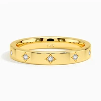 14K Golden Couples Ring Simple Real AU585 Gold Finger Rings GRA Certified Moissanite Wedding Band Engagement Fine Jewelry 2