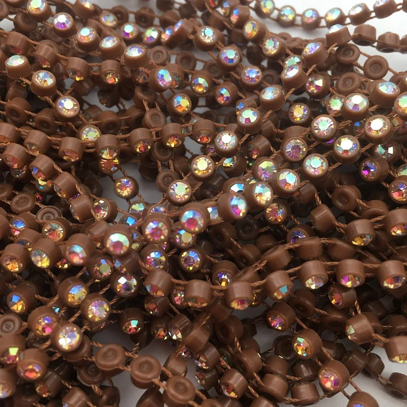 TABA® Sparkling AB Crystal Rhinestone Trim - 10 Yards of Elegant Rhinestone Banding