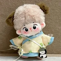 Cotton Doll Non Attribute Baby Clothes 10cm in Stock Blue Yellow Bamboo Panda Hanfu Set Doll Clothes 1