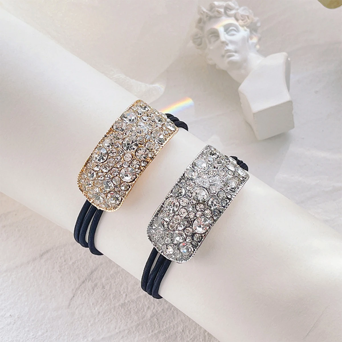 1/2 stücke einfache Set Wasser bohrer Seil hoch elastische Gummiband Haarring Temperament Damen Kopf Seil Krawatte Haar Damen