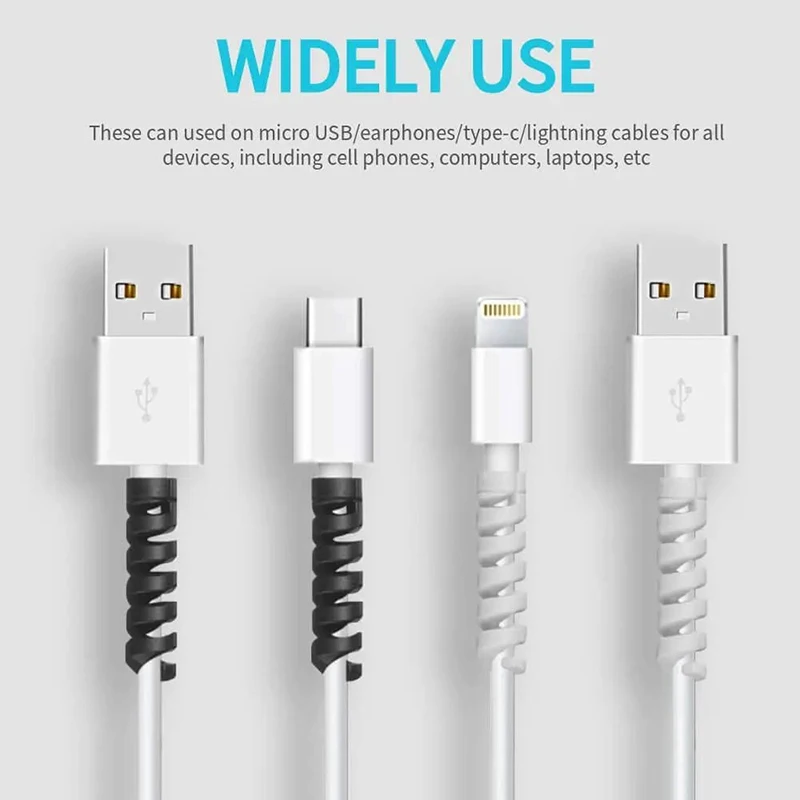 Cable Protector Cover Silicone Bobbin Winder for IPhone 13 Samsung S21 Xiaomi Poco Cable Charger Cord Organizer Clip 10PCS
