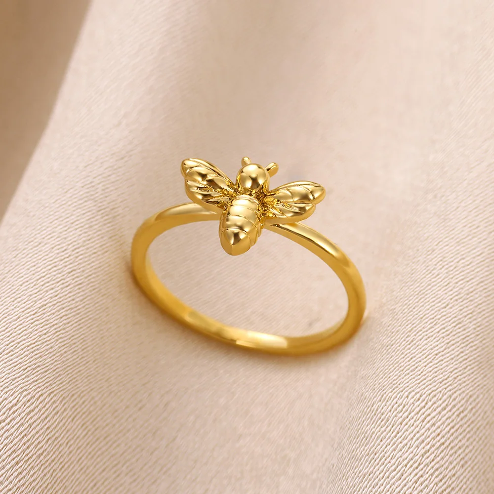 Bee Direct Gold Stainless Steel Ring For Wedding Engagement