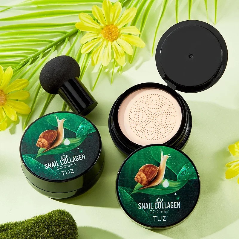 TUZ Snail Collagen CC Cream Mushroom Head Cushion Foundation Concealer Brightening Moisturizing Holding Makeup Oil Control |