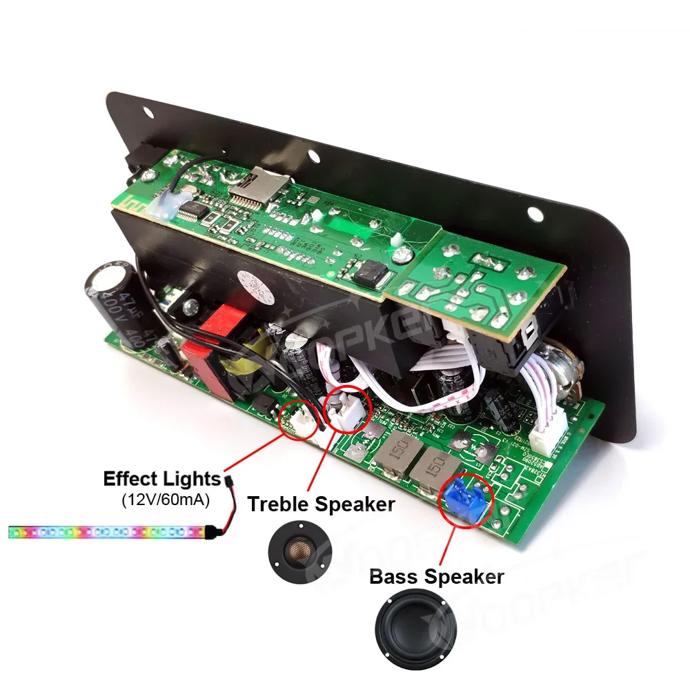 D20 Bluethooth Amplifier Board 60-200W Hifi Subwoofer Amplifier Module Dual Micr