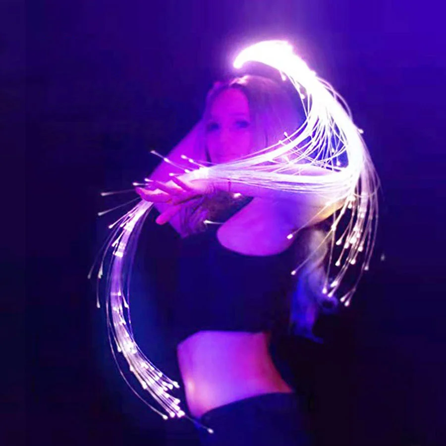 

Cool Rechargeable Fiber Optic Whip Light LED Nightclub Dancing Whip Lamp Rave Toy Light Glowing Bar Party Stage Show Props