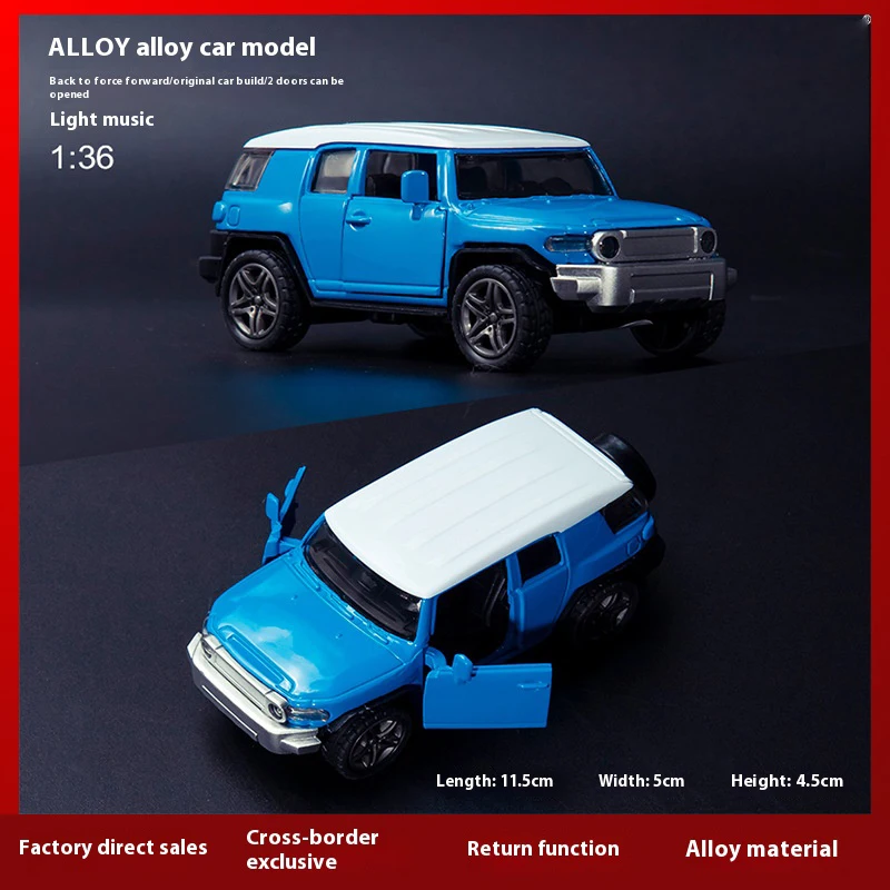 Land Cruiser 1:36 합금 모델 장난감, 레트로 풀백, 견고한 구조, 어린이 및 수집가에게 좋은 선물