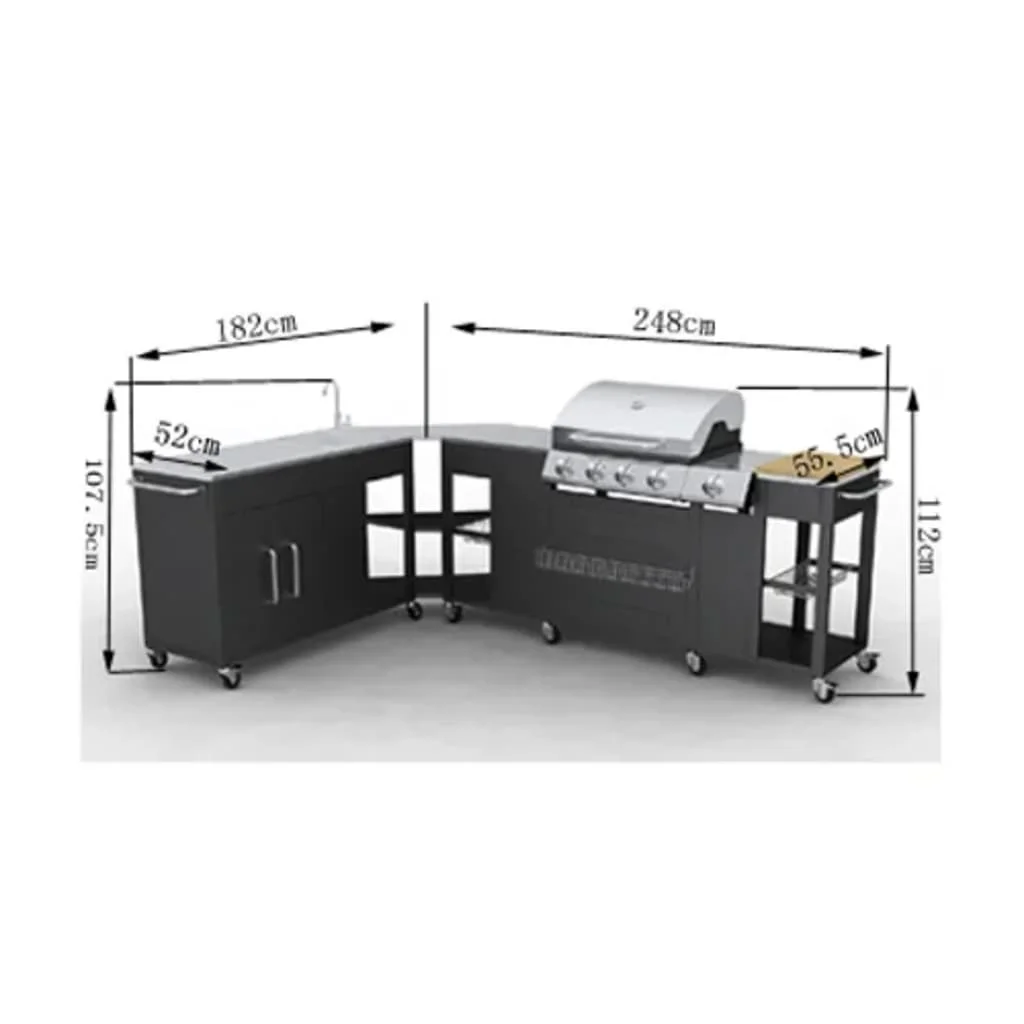 vidaXL Gril barbecue au charbon 3 en 1 40x80 cm