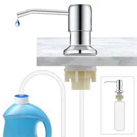 Sink Liquid Soap Dispenser Pump Stainless Steel 500ML Liquid Soap Bottle Sink Mount Hand Pressure Soap Dispenser Bottle Kitch 2