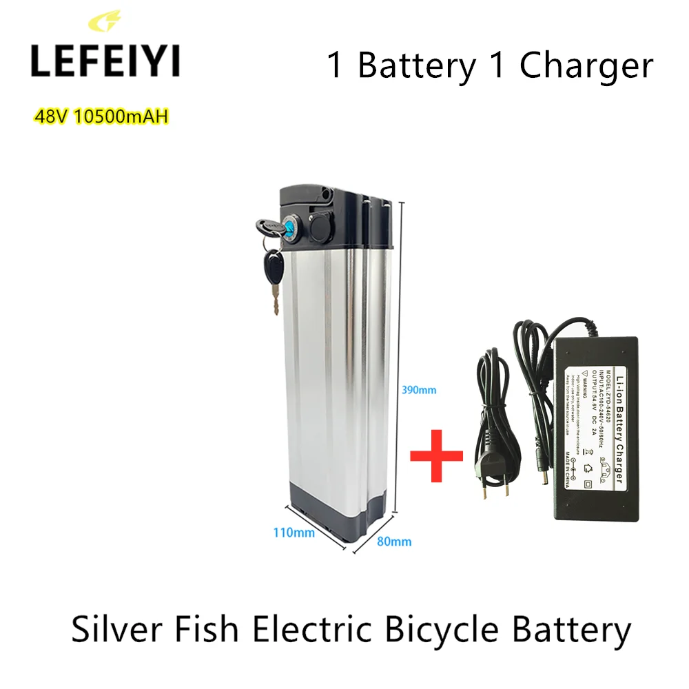 

Newest 48V 10.5AH 18650 Battery Pack for Silver Fish Ebike 20A BMS 250W 350W 500W 750W