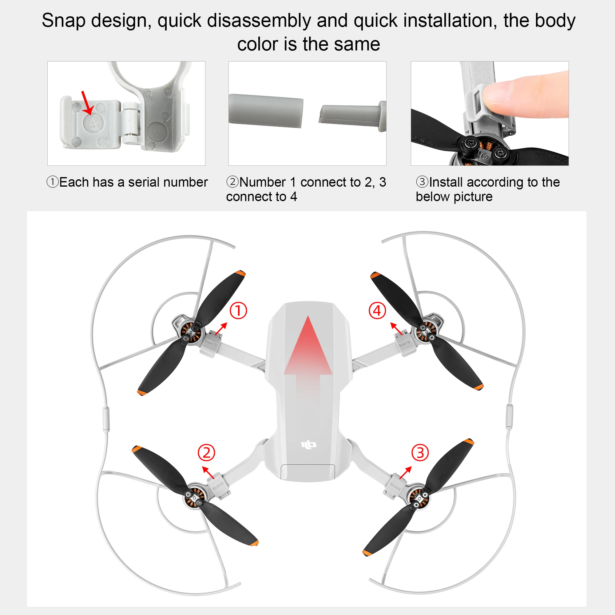 DJI Mavic Mini/Mini SE/Mini 2/Mini 2 SE 용 프로펠러 가드, 드론 액세서리 용 퀵 릴리스 탈착식 프로펠러 보호 장치