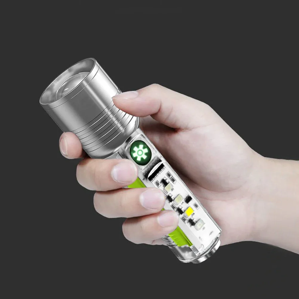 XHP50 LED مصباح يدوي محمول 500mAh 800LM Type-C USB...