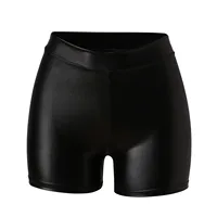 2022 Sexy Womens Shorts Shiny Elastic High Waist Shiny Faux PU Leather Short Pants Slim Hot Dance Clubwear Mini Shorts - Image 5