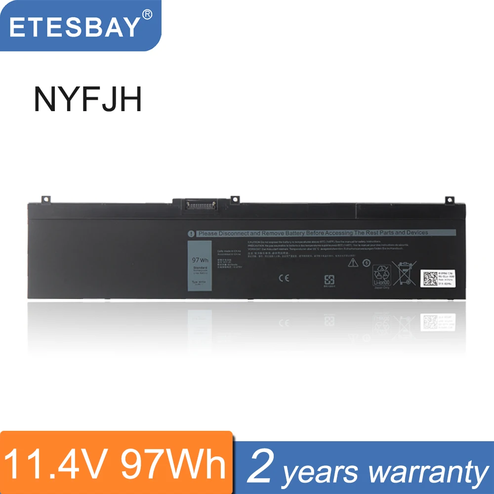 

ETESBAY NYFJH/5TF10 Laptop Battery For Dell Precision 7530 7730 7540 7740 P34E P34E001 P34E002 P74F P74F001 P74F002 5TF10 0WMRC