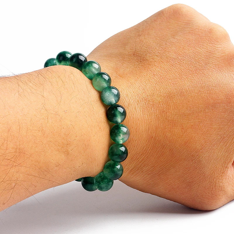 Pulsera de cuentas de piedra Natural para hombre y mujer, brazalete de cuarzo con cuentas de ojo de tigre Reiki de 8MM, cuerda elástica hecha a mano, joyería de 10MM