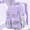With Rabbit Pendant For Girls Orthopaedics Kids Backpack Kawaii Waterproof School bag Primary Bow Knot Schoolbag mochilas BOOK 3