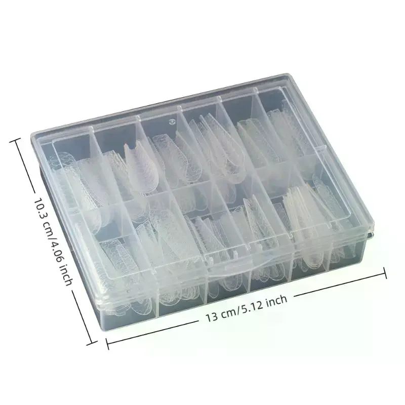 Transparent Full Cover Extension False Nail Tips - UV Gel Polish Sculpted Mold Press On Nails for Salon & DIY Manicure Tools