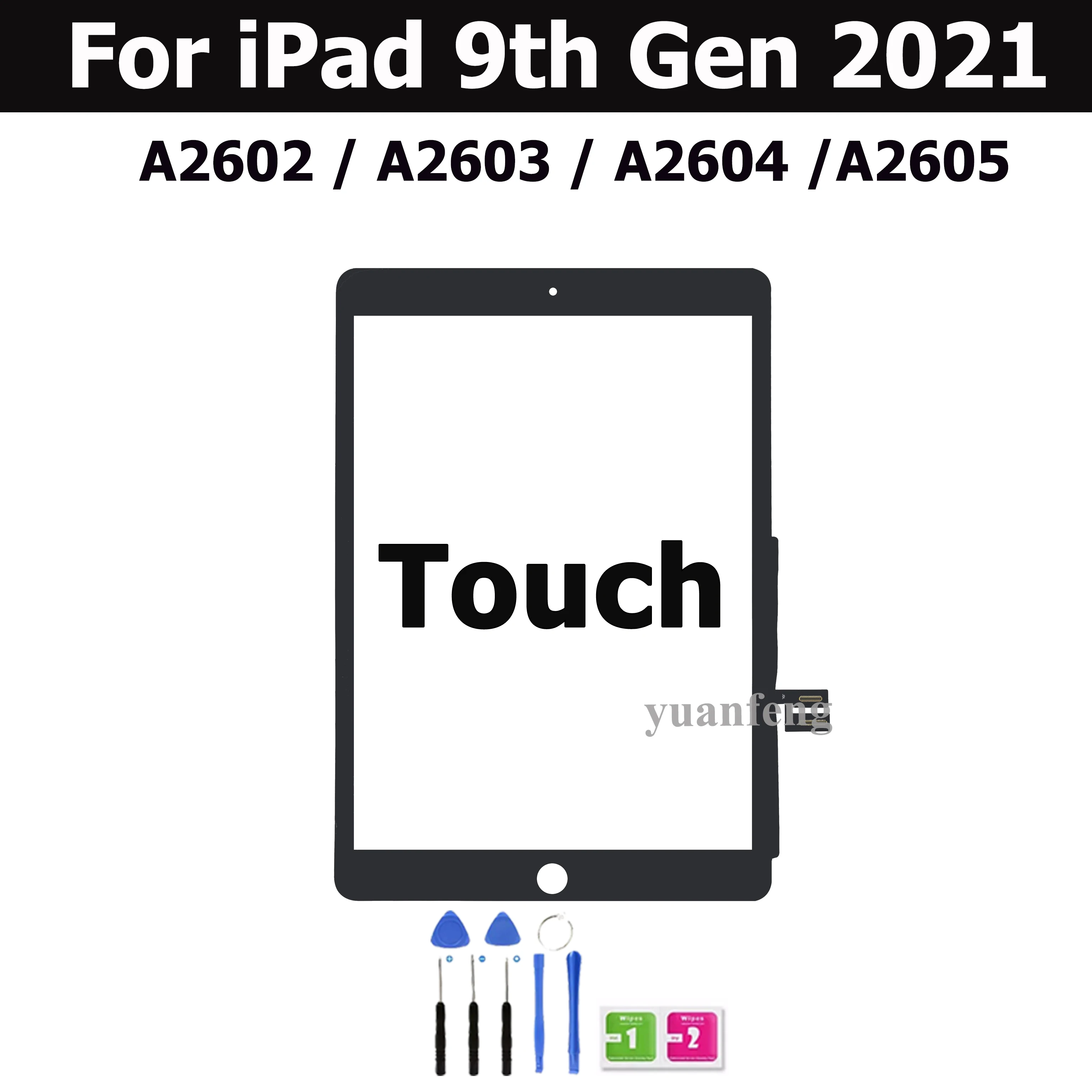 iPad 9 10.2 2021 9 세대 A2602 A2603 A2604 A2605 LCD 터치 스크린 유리 태블릿 디스플레이 패널 교체 수리 부품
