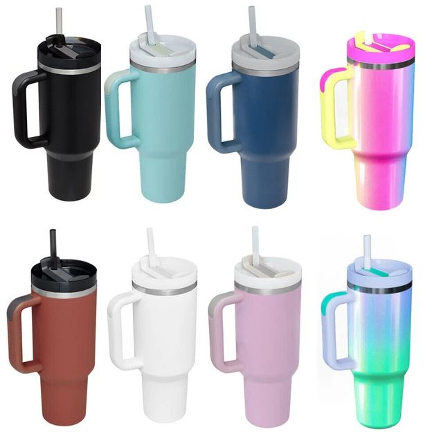 40 Oz Tumbler Straw Lid Insulated Stainless Steel Water Bottle