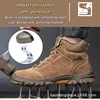 Brown Winter Steel Toe Work Boots  Puncture-proof Work Shoes Men's Outdoor Work Safety Boots Indestructible Work Shoes Christmas