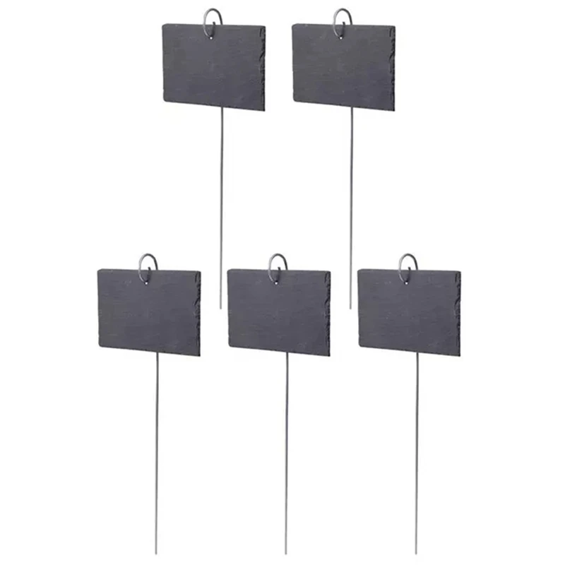 

AFBC 3X Slate Gardening Labels Rectangular Plant Tag Iron Hanging Display Sign For Flower Bed Pots Planters