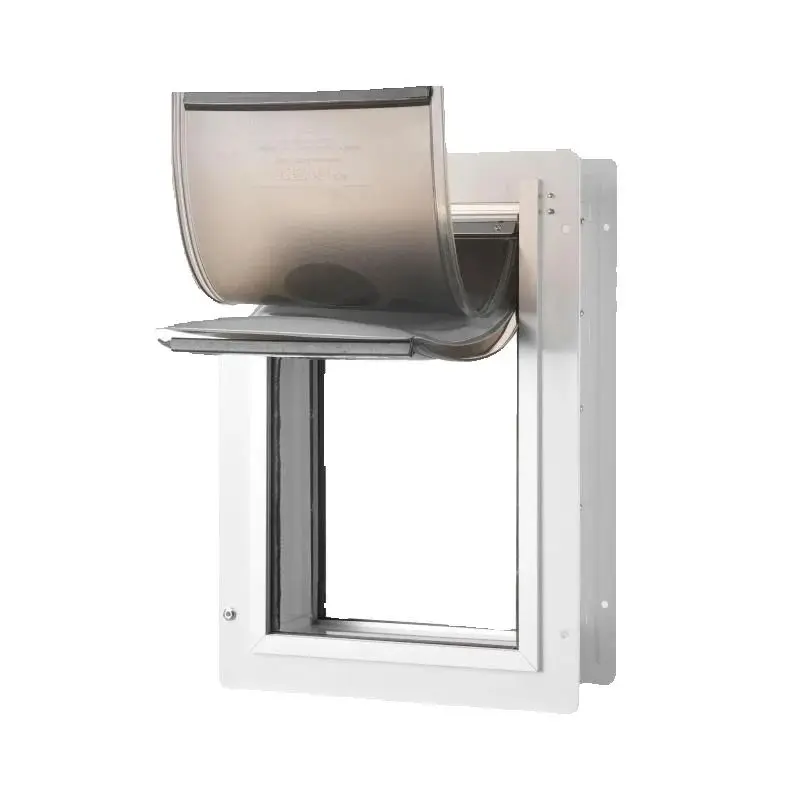 Metal Pet Door with Lock and 3 Flap System for Dogs