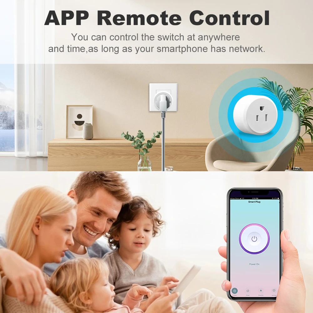 Tuya Smart Wifi Plug US Socket Wireless Outlet Timer Wireless Remote Control Smart Home Appliances for Alexa Google Home 10A