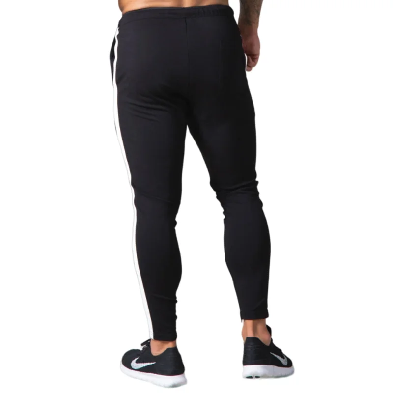 Men's Tight Pants Sports Casual Sweat-absorbent Contrast Color Zipper Pants Autumn