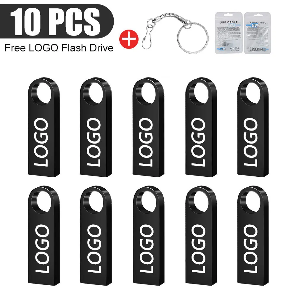 금속 USB 플래시 드라이브 펜 드라이브, 메모리 스틱, 128GB, 4GB, 8GB, 16GB, 32GB, 64GB, 10PCs/로트