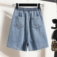 Plus Size Denim Shorts For Women 2024 Summer New Arrivals High Elastic Waist Soft Tencel Loose Blue Jeans Shorts Female Hot Sale - Image 3