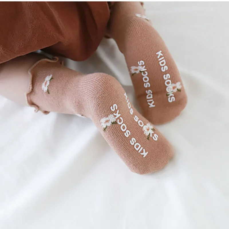 Cotton Anti Slip Kids Socks for First Walkers