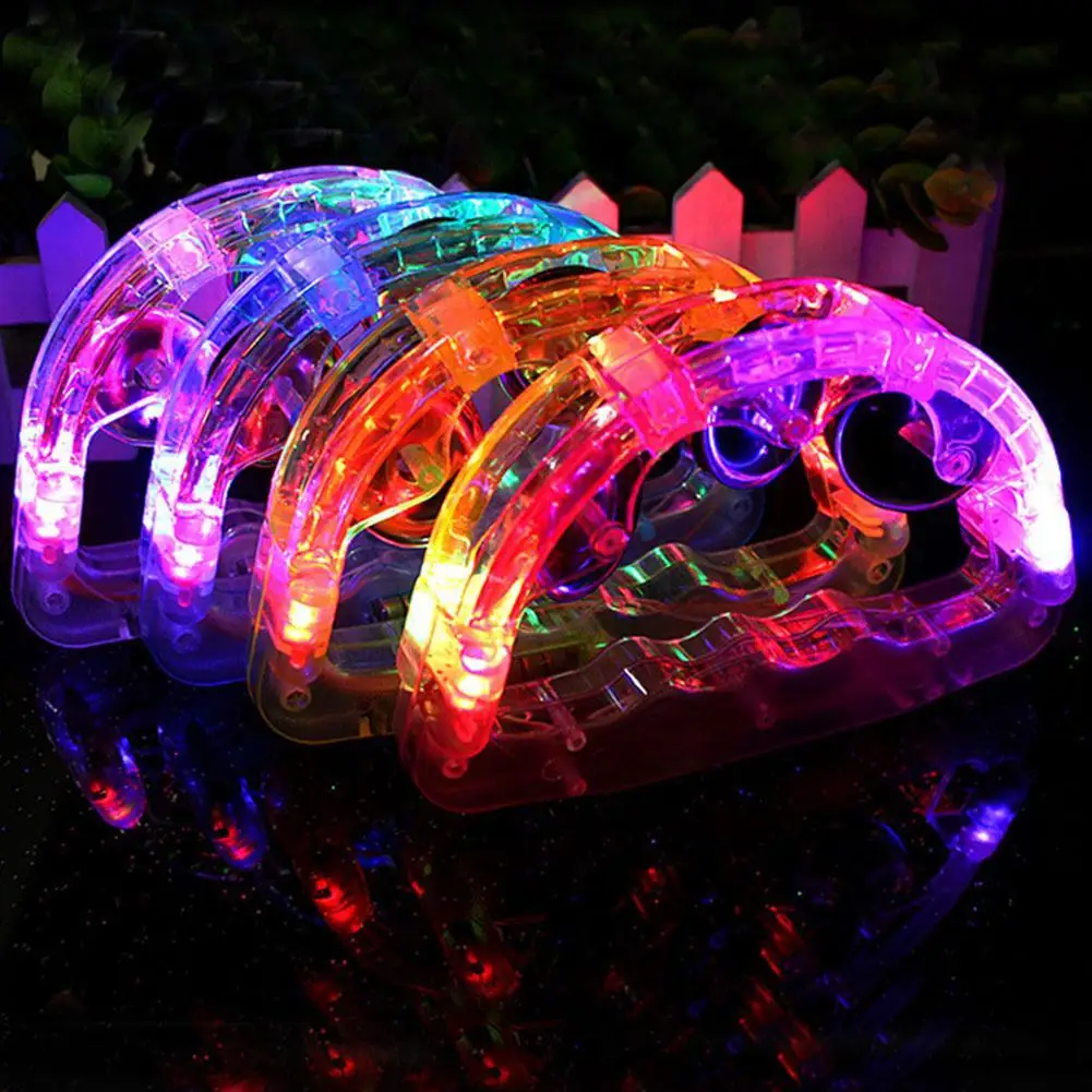 LED Tambourine Glowing 4 Light 3 Functions Electronic Bell Flashing Musical Instrument Shaking Toy For Christmas Birthday P E8V1